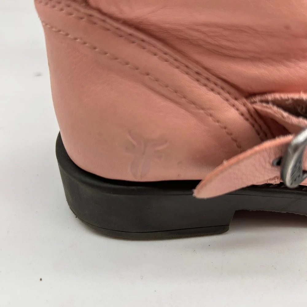 Frye Engineer Pull On Pink Leather Moto Boots 97503 Youth Size 2.5